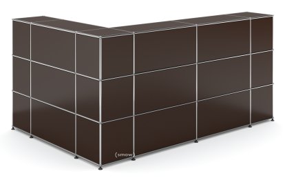 USM Haller Counter Type 4, USM brown, Corner closed