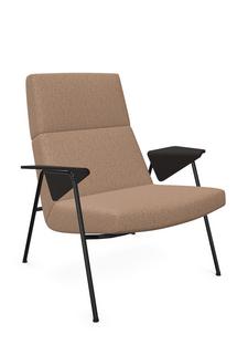 Votteler Chair Low back|Fabric Gaia quartz|Matt black powder-coated|Flamed oak